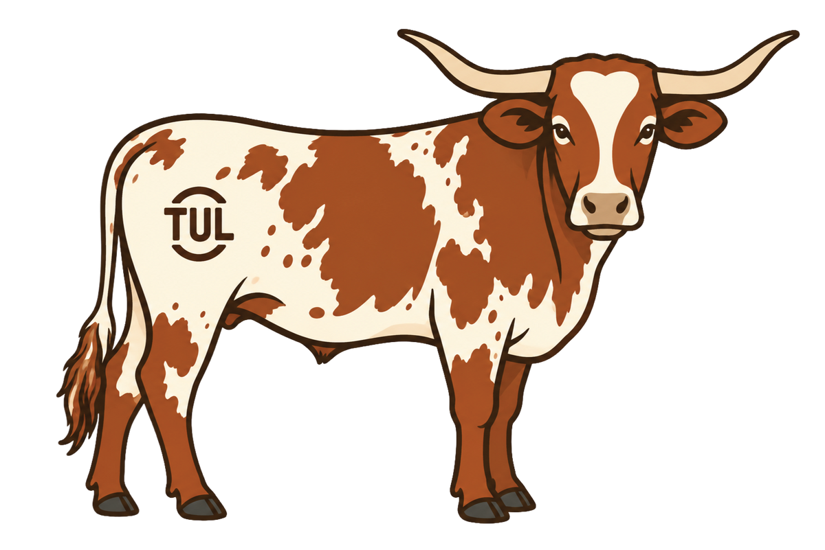 TUL Steer Brand Oklahoma sticker
