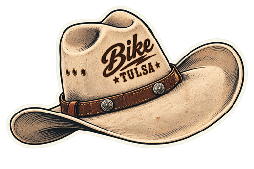 Bike Tulsa Cowboy Hat Oklahoma sticker