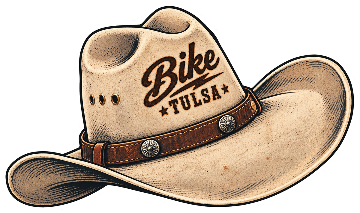 Bike Tulsa Cowboy Hat - Sticker