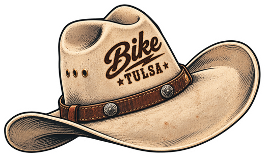Bike Tulsa Cowboy Hat - Sticker