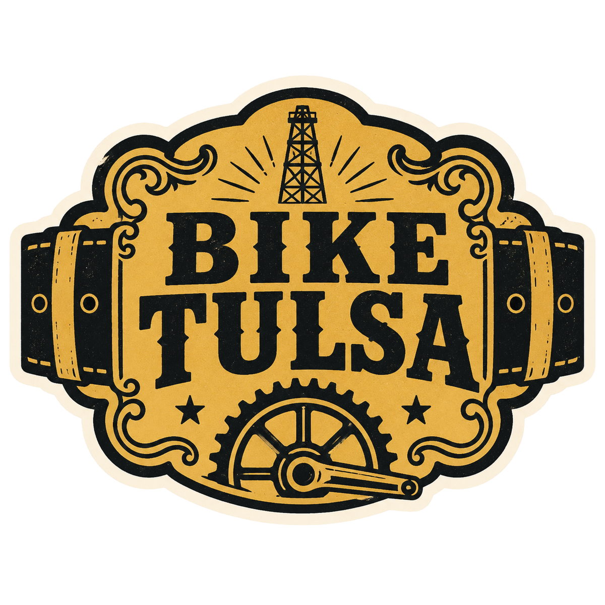 Bike Tulsa buckle Oklahoma sticker