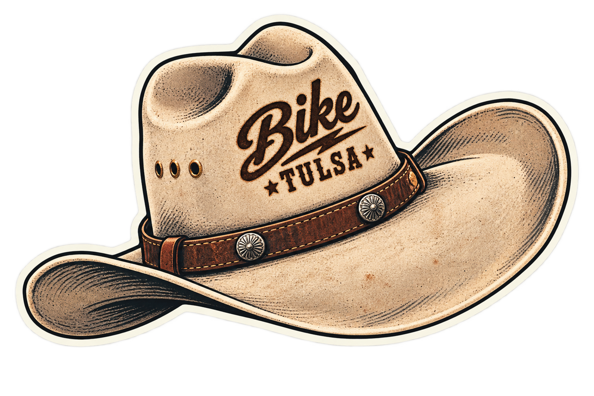 Bike Tulsa Cowboy Hat Oklahoma sticker